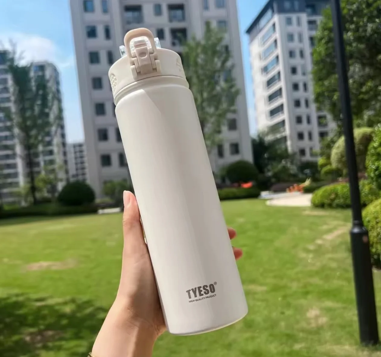 750ml TYESO Insulated Stainless Steel Water Bottle with Straw
