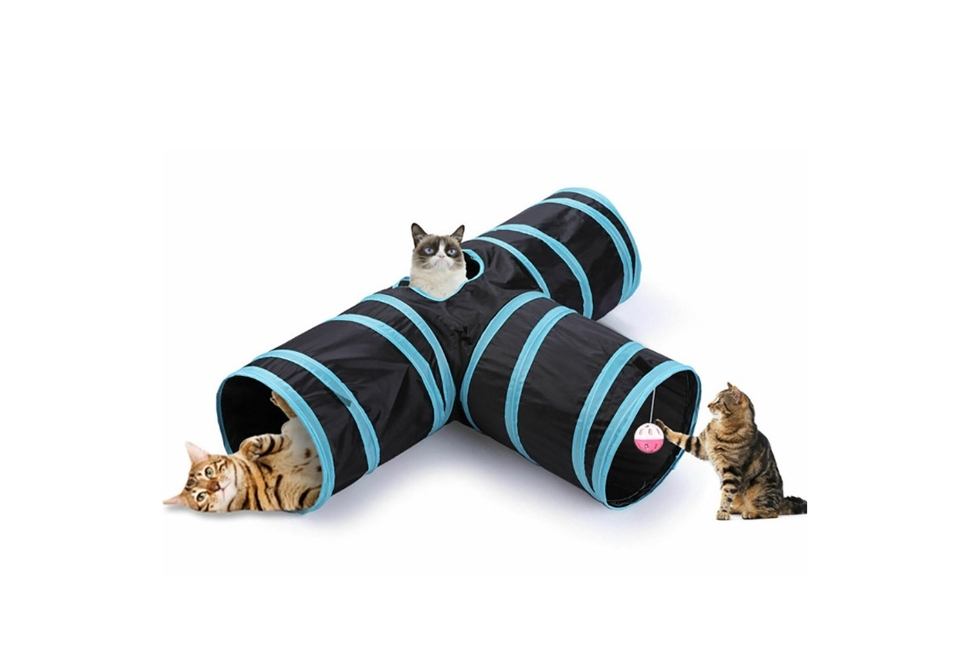 Foldable pets tunnel toy