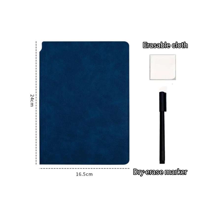 Adult/kids reusable wipeable whiteboard stylish notebook