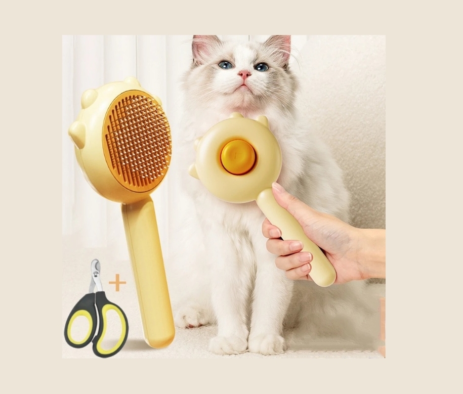 Pet hair removal brush + Free nail clipper as a gift