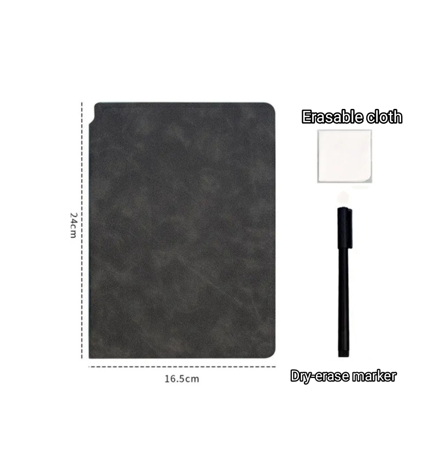 Adult/kids reusable wipeable whiteboard stylish notebook