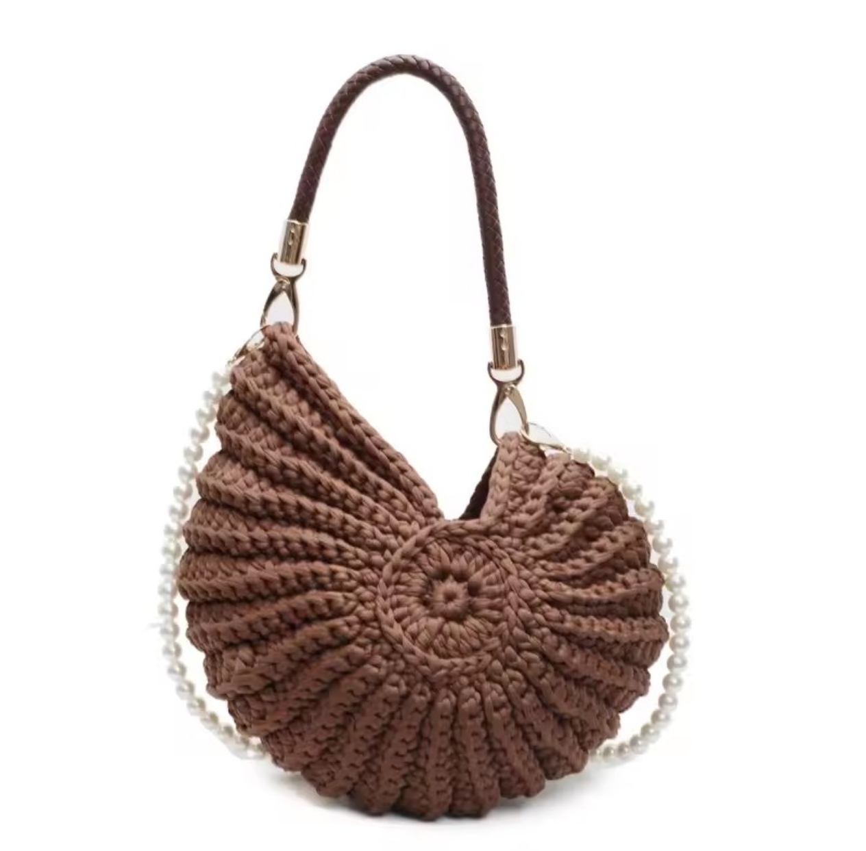 Stylish Unique Woven Bag – Pearl Accent