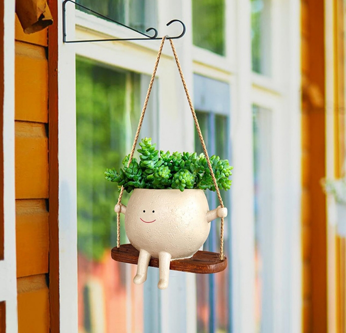 Cute plants flowers swing decoration hanging pot