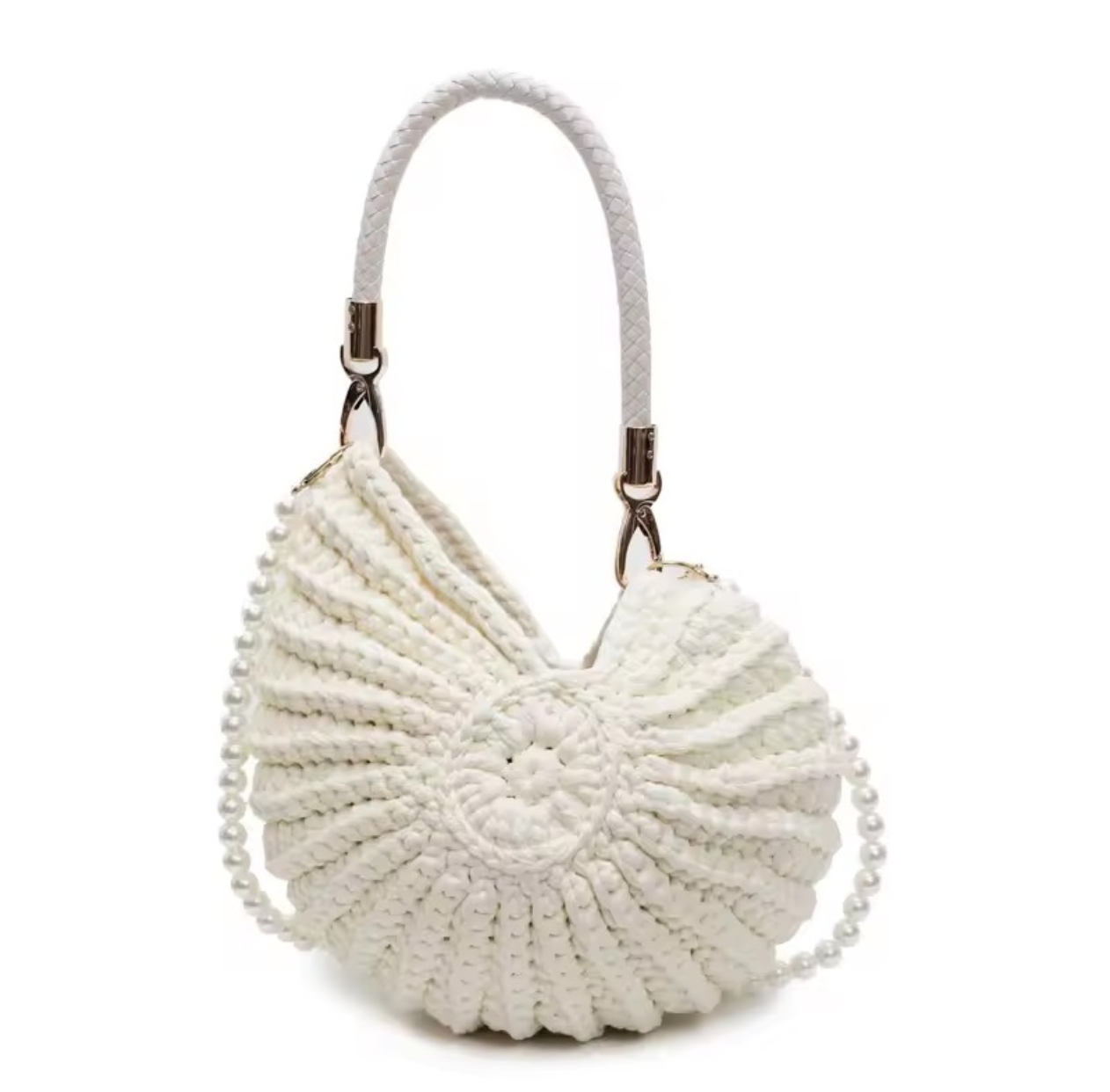 Stylish Unique Woven Bag – Pearl Accent