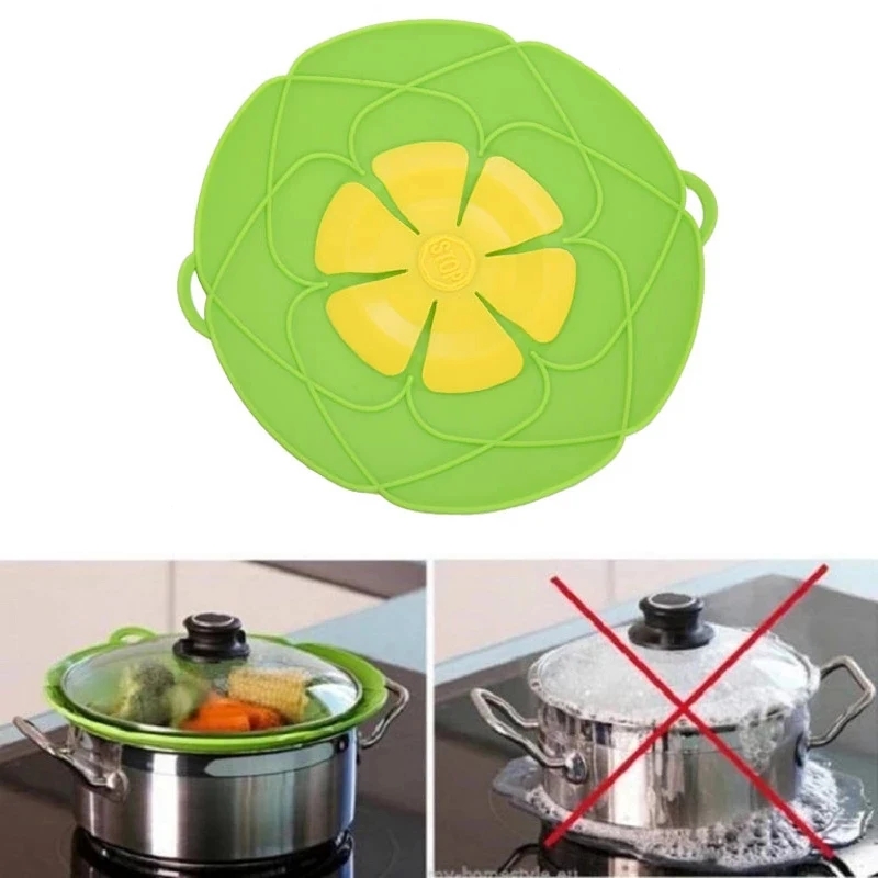 Lid spill stopper cover for pot pan