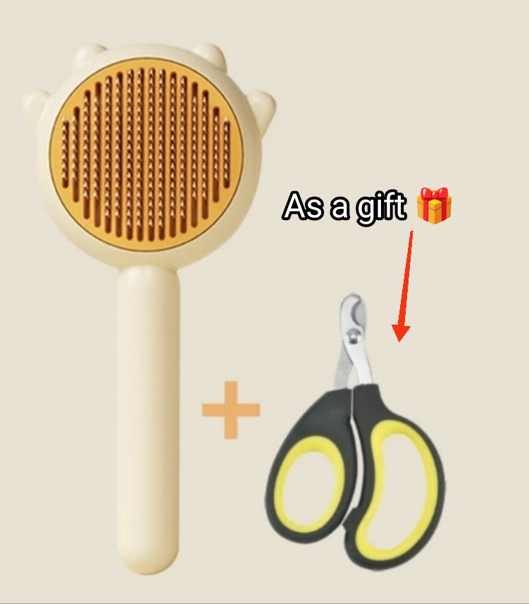 Pet hair removal brush + Free nail clipper as a gift