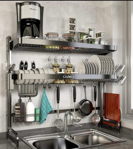 Over sink dish drying rack, 3 tier Adjustable Length (20.87