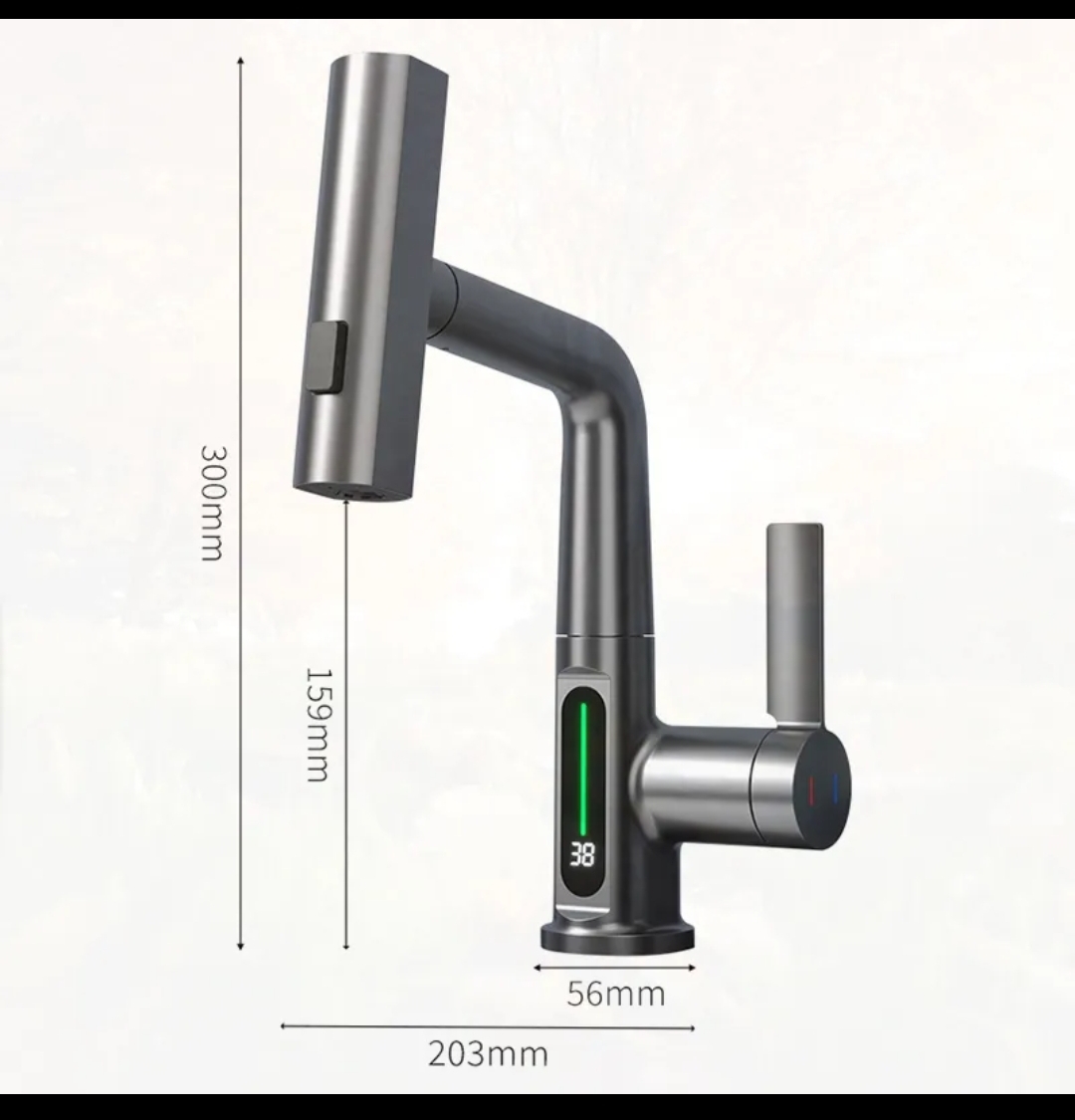 Waterfall digital 3 in 1 bathroom kitchen digital faucet