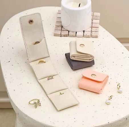 Luxury Velvet Jewelry cute foldable Travel Case