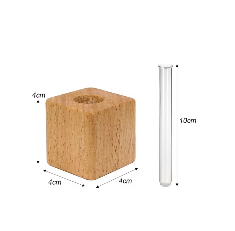 Magnetic refrigerator wooden tube vase