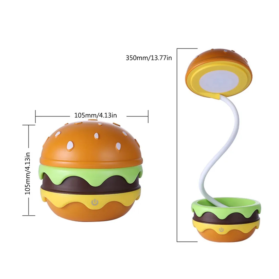 Hamburger desktop Flexible  lamp , USB Charging