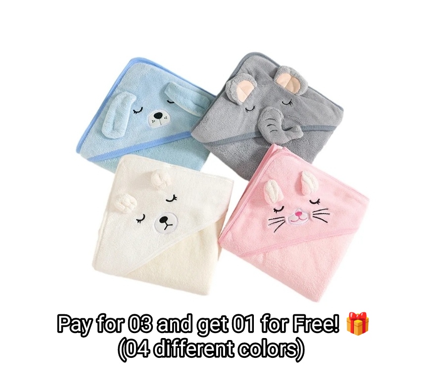 Soft hooded toddlers bath towels