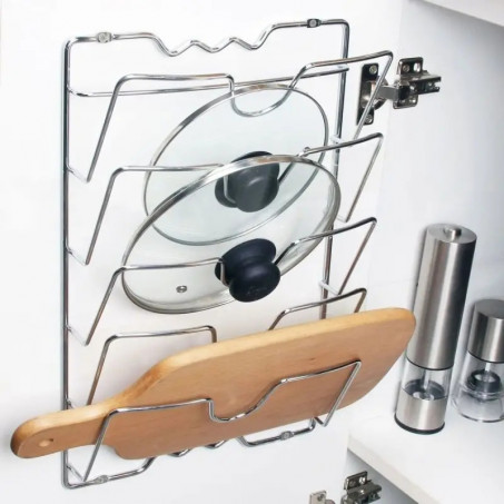 Stainless steel pan covers holder