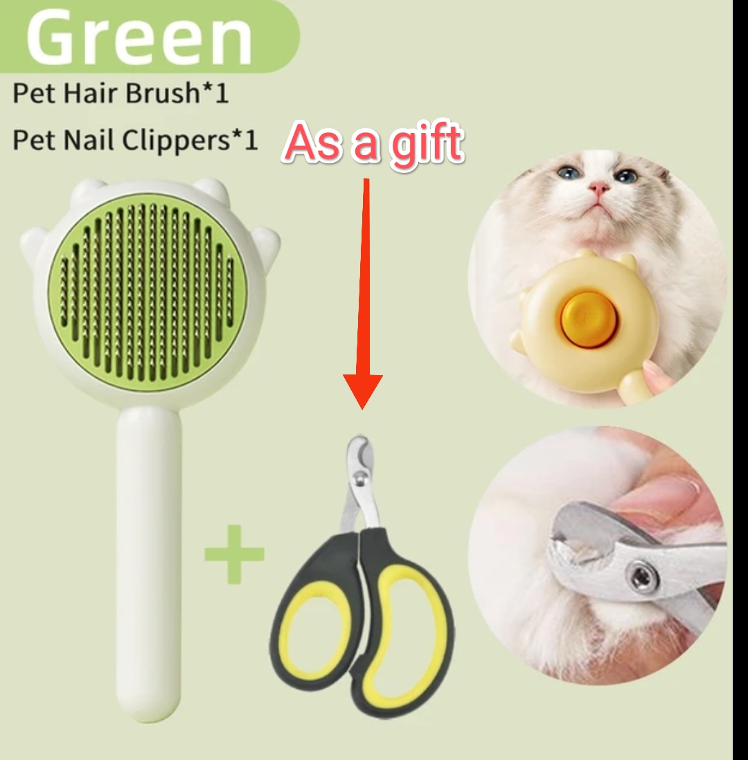 Pet hair removal brush + Free nail clipper as a gift