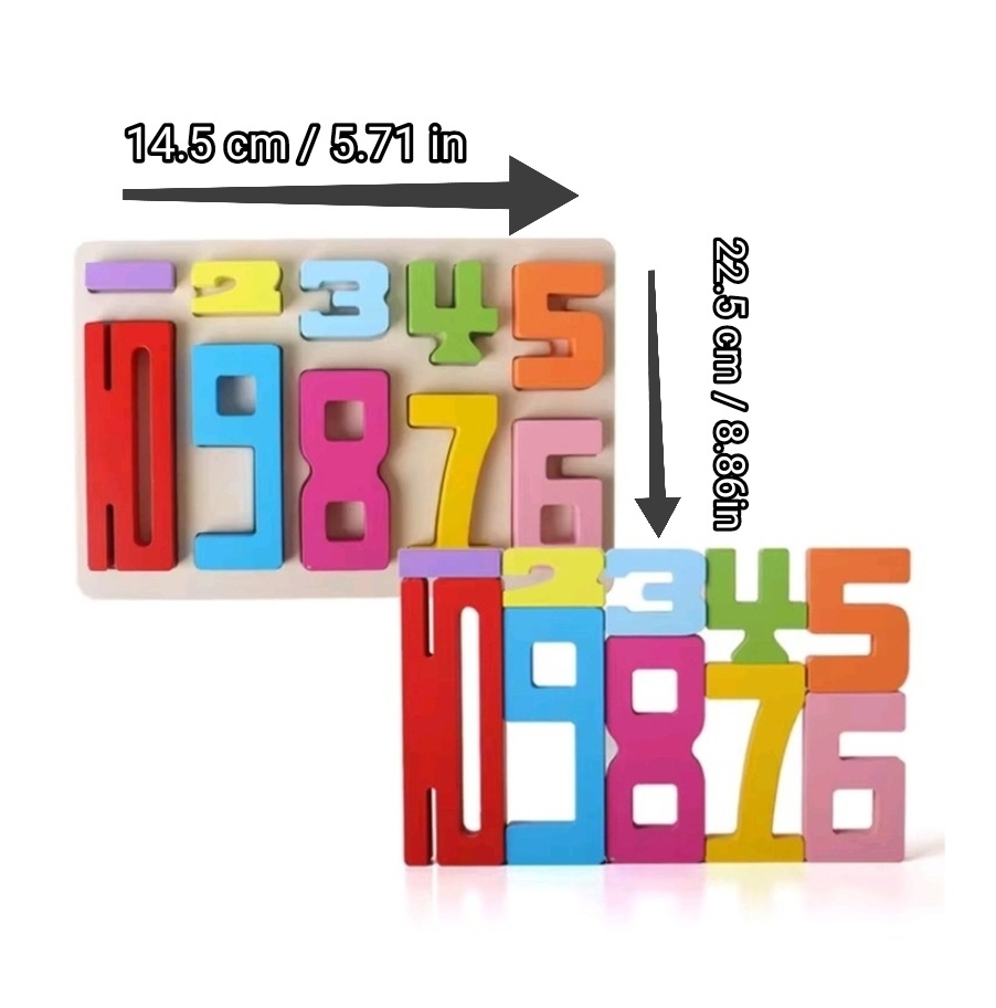 10pcs Wooden Number Blocks Puzzle for kids
