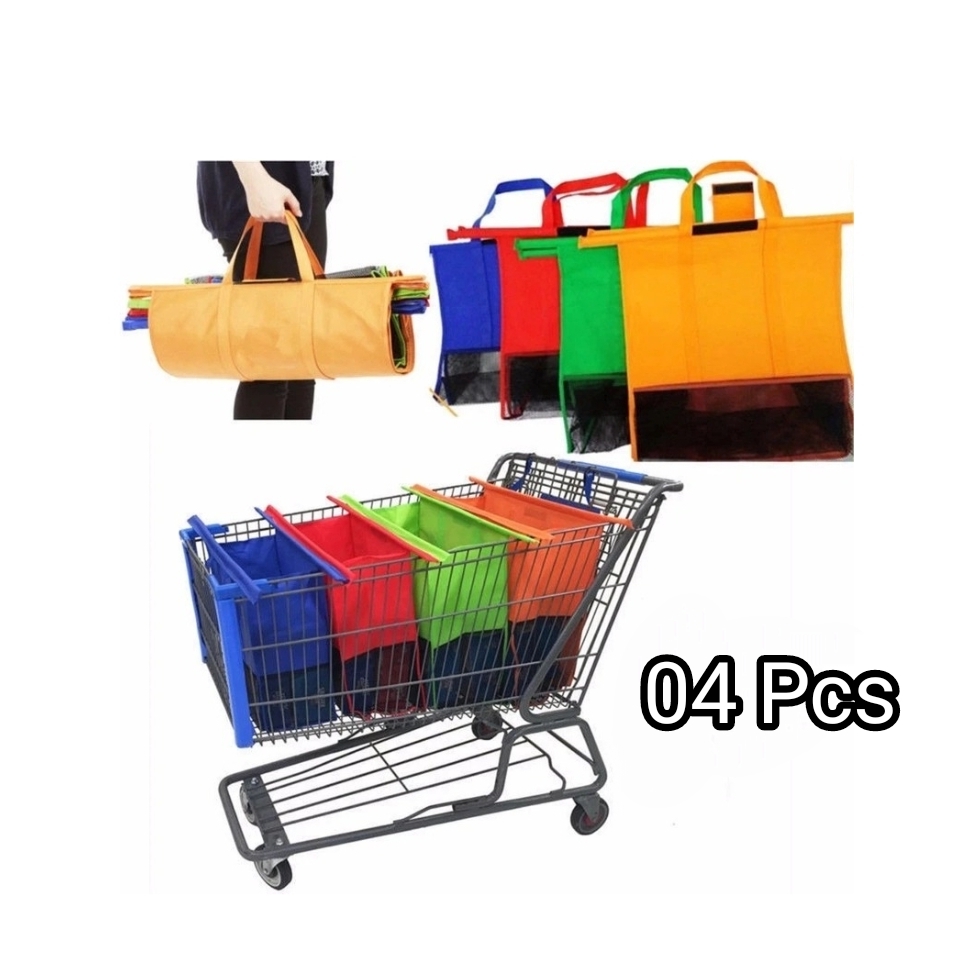 4pcs/set Foldable cart trolley organisation shopping bags