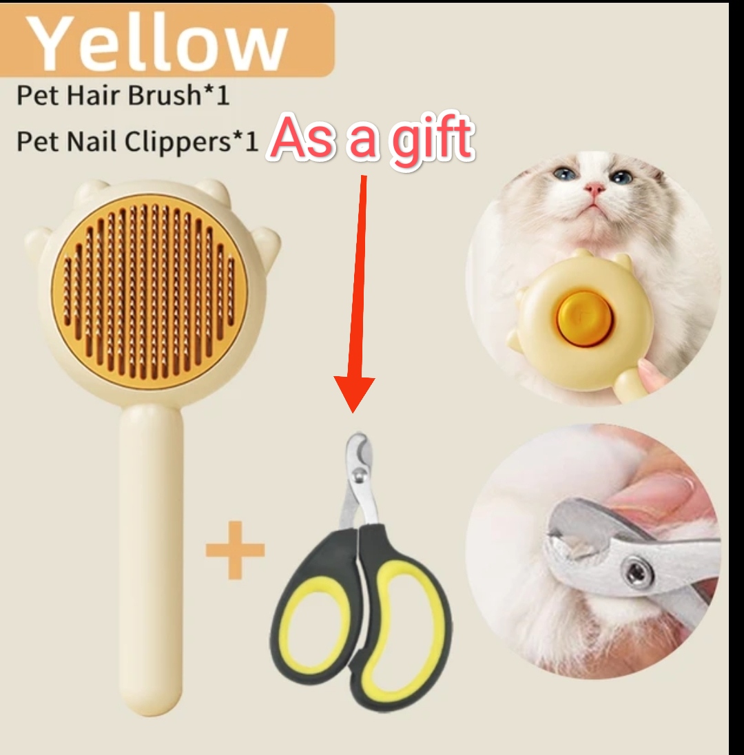 Pet hair removal brush + Free nail clipper as a gift