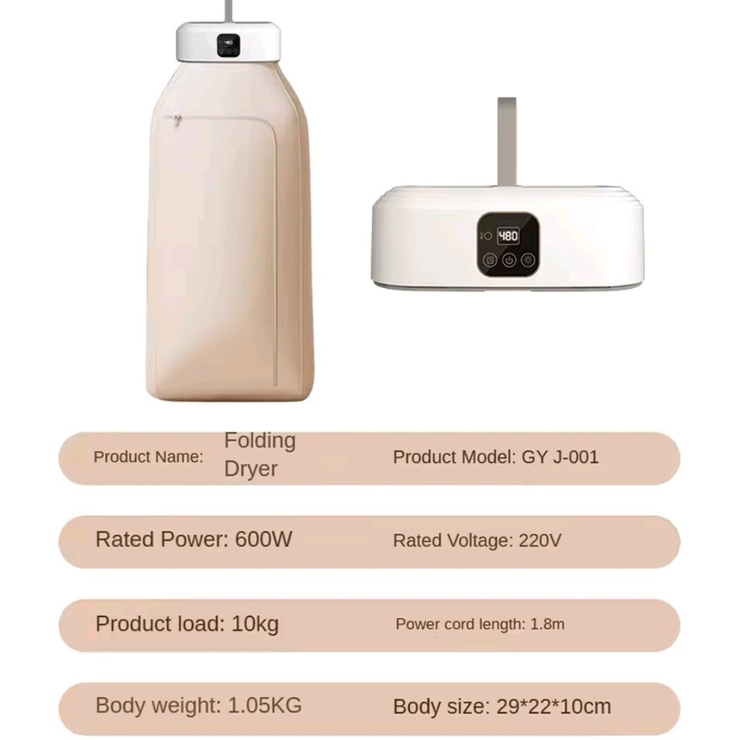 Mini Foldable Clothes Dryer with Timer & 360° Hot Air