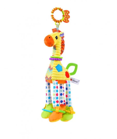 Soft giraffe handbell baby toy