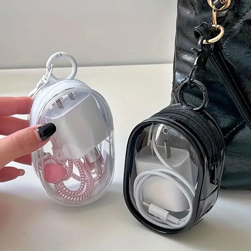 Transparent storage box for phone charger, toys, car keys