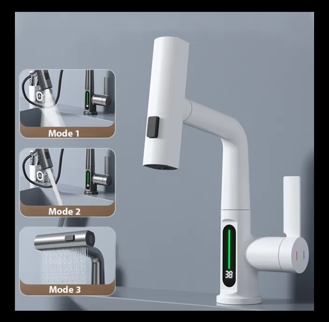 Waterfall digital 3 in 1 bathroom kitchen digital faucet