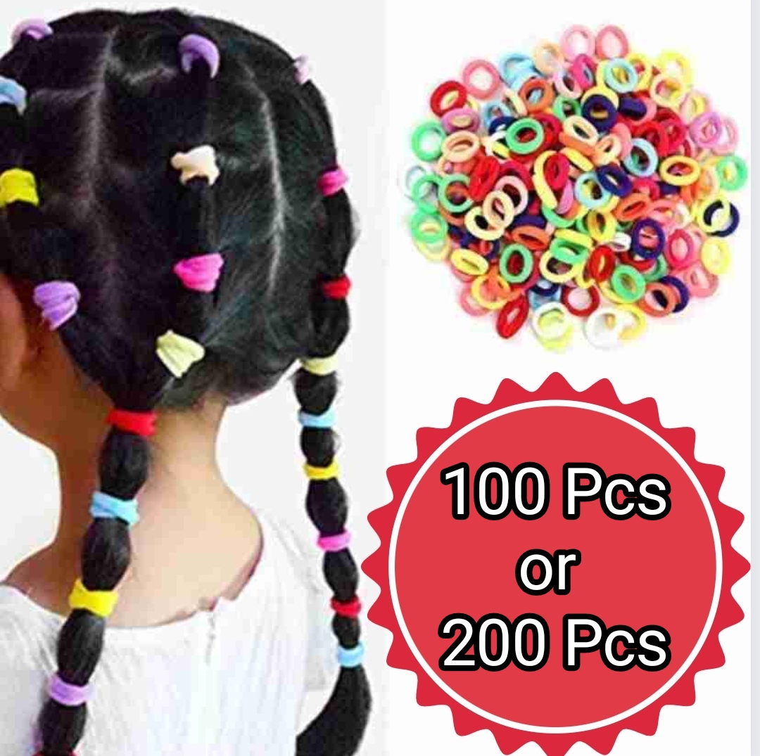 200Pcs / 100 Pcs women girls colorful nylon elastic hair bands