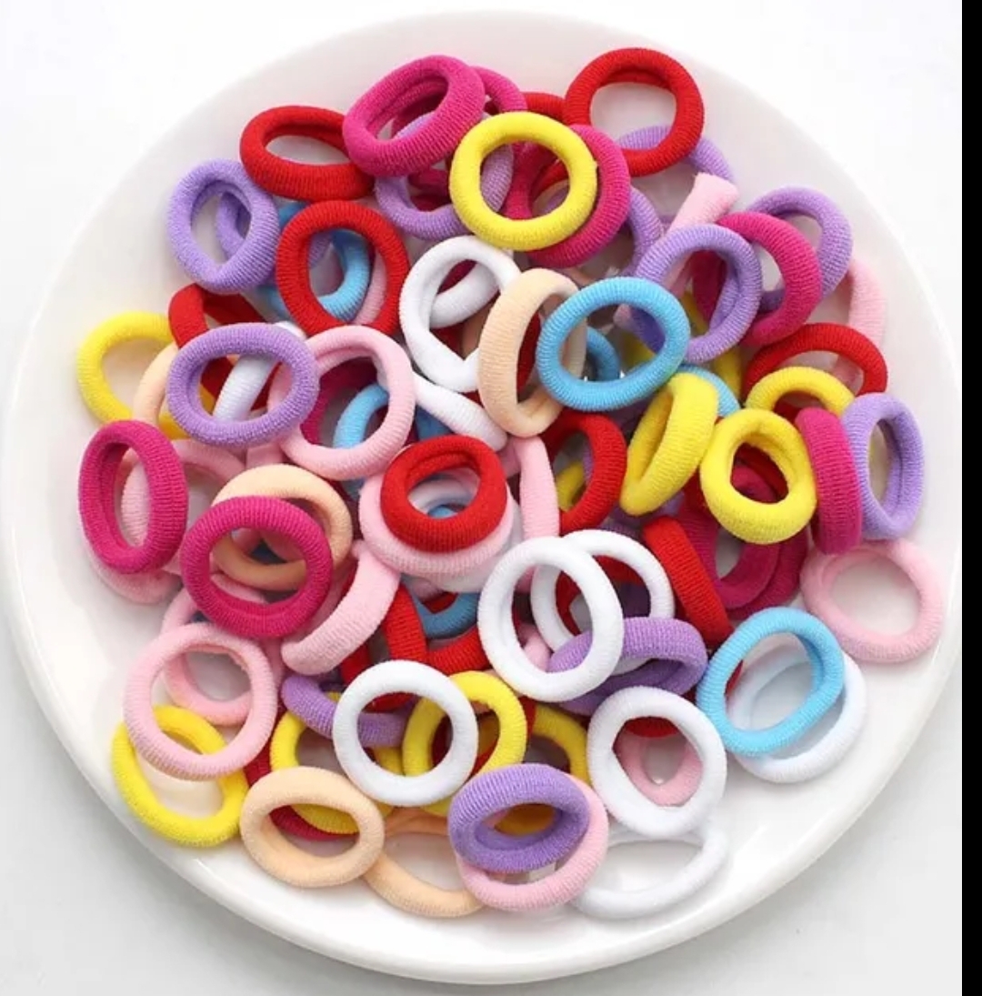 200Pcs / 100 Pcs women girls colorful nylon elastic hair bands