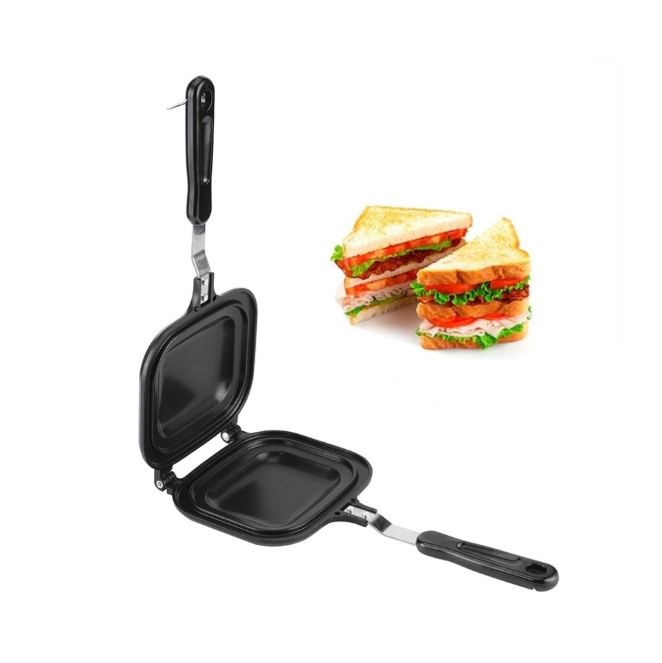 Double sided sandwich Bread toaster frying pan