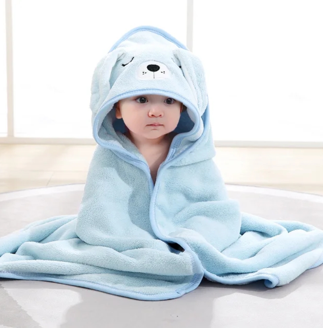 Soft hooded toddlers bath towels