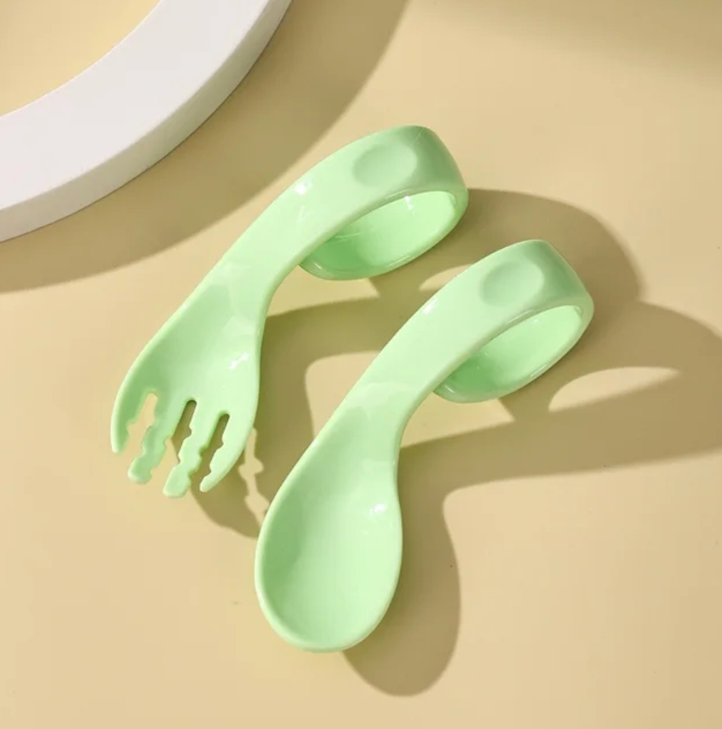 Infant feeding training spoon and fork