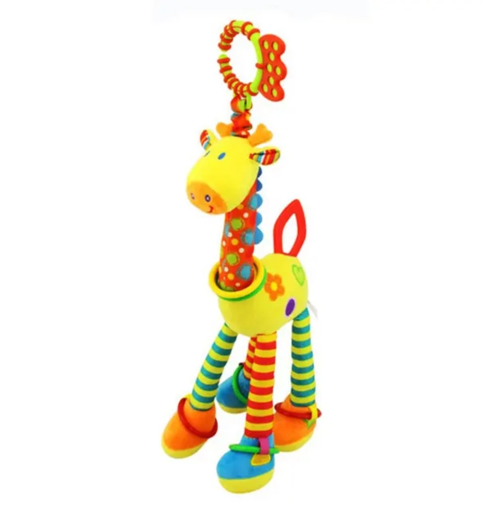 Soft giraffe handbell baby toy