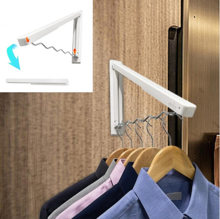 Retractable folding clothes hanger one raw