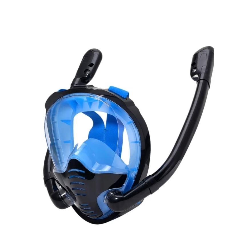 Full face diving mask with two snorkles