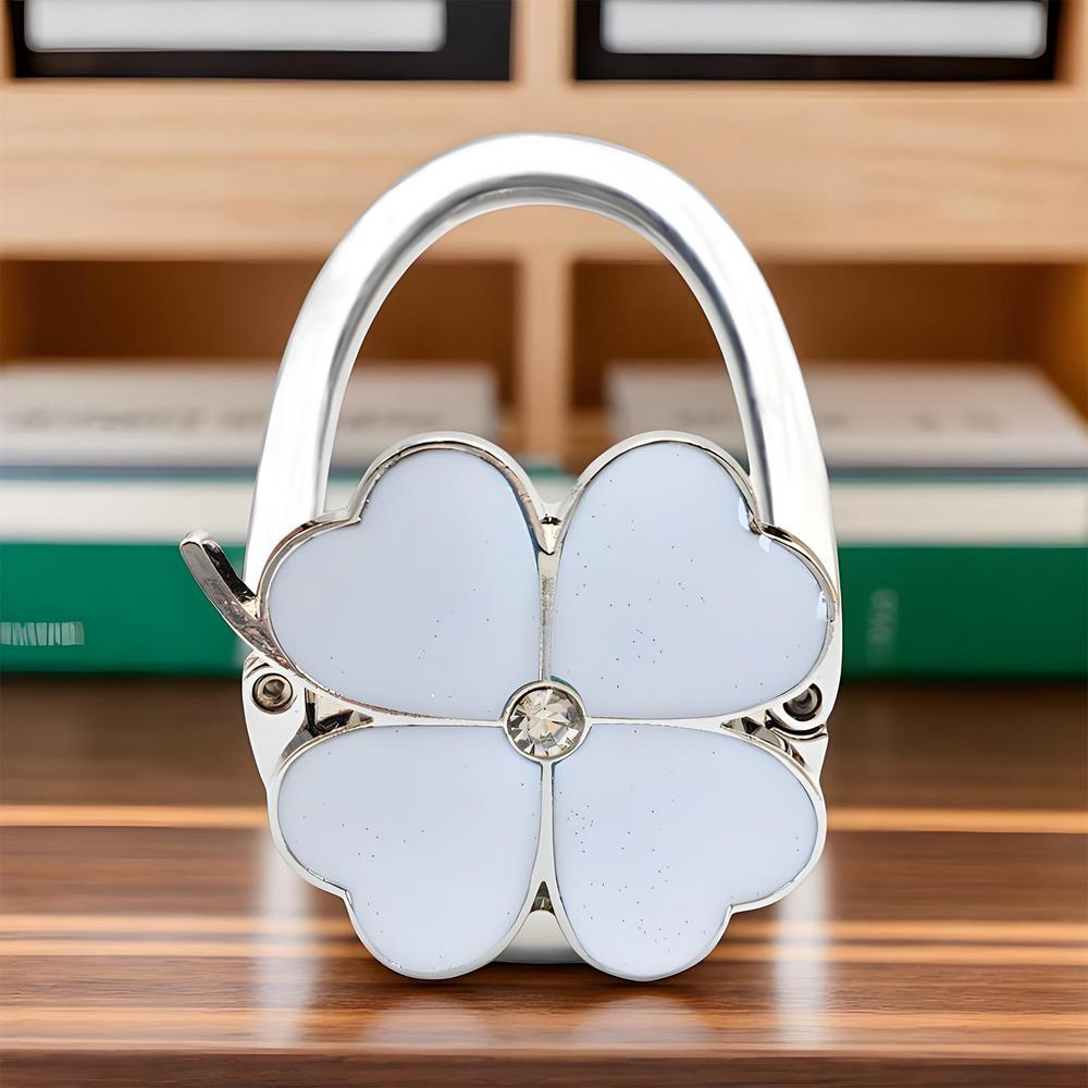 Cute four-leaf Foldable bag holder hook