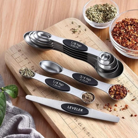 8Pcs magnetic measuring spoon set