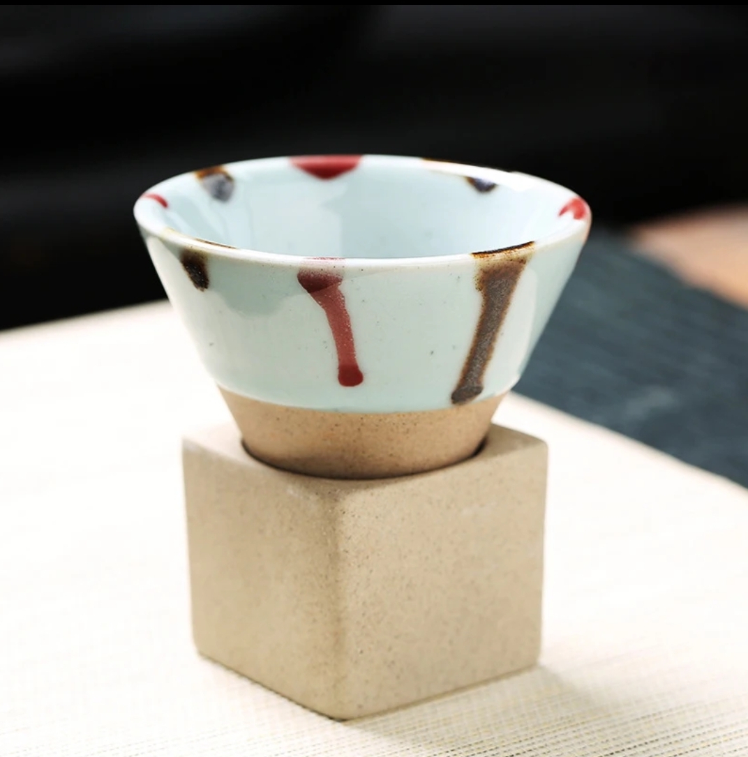 Chinese Ceramic Coffee Tea Cup with stand, Home decoration