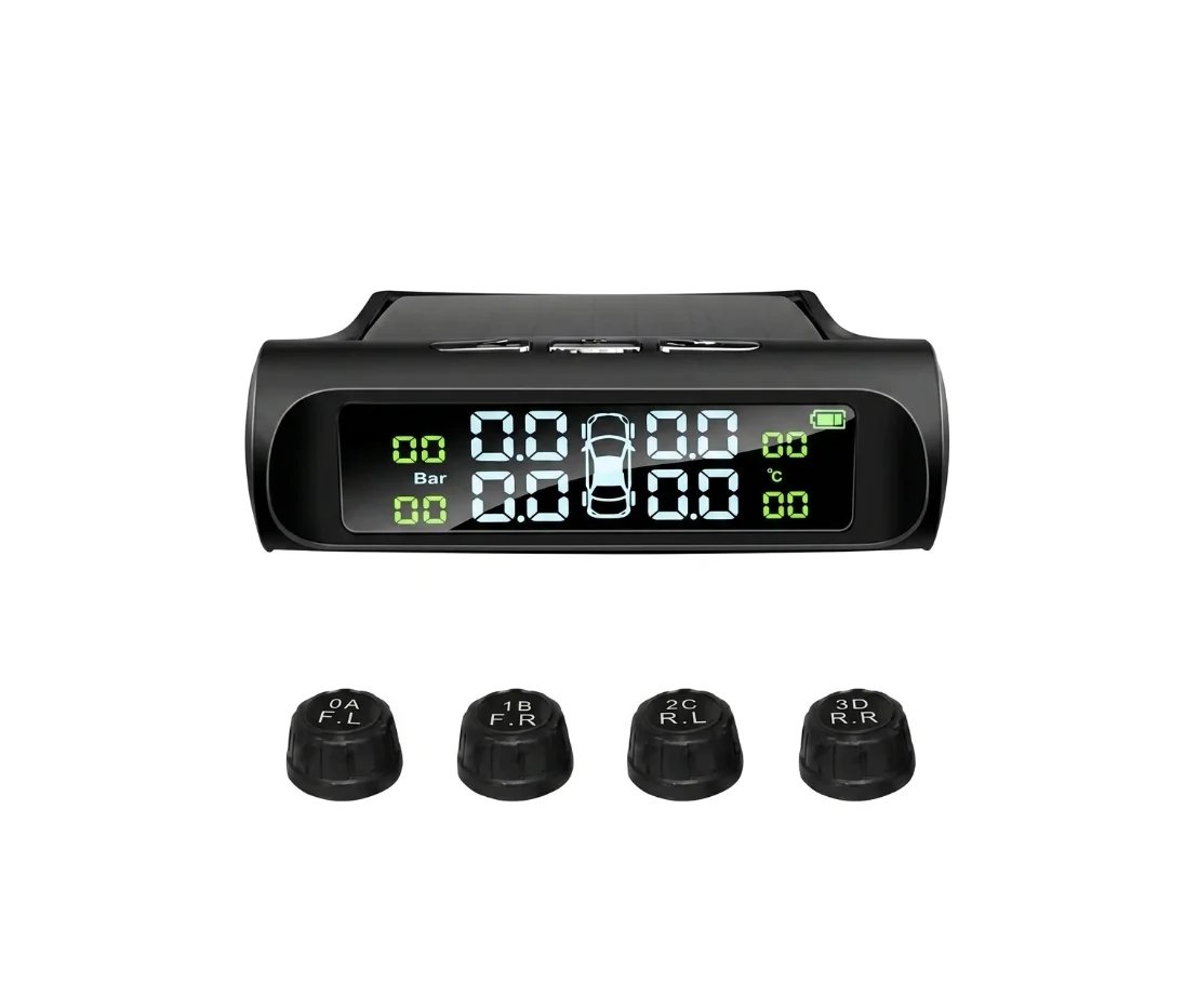 Car Solar TPMS Tire Pressure Monitoring System with External Sensors