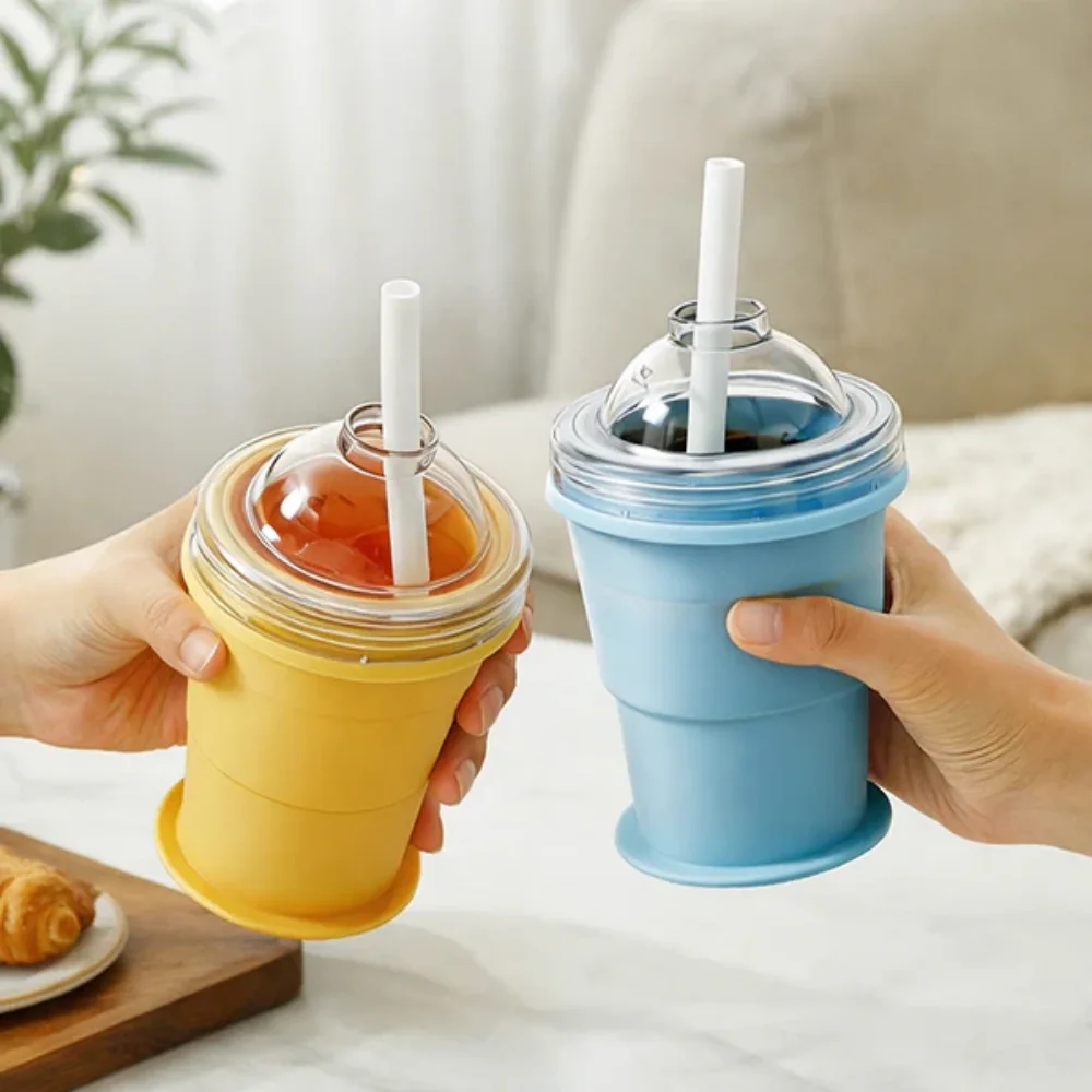 Collapsible Silicone Cup with Ice Ball Maker
