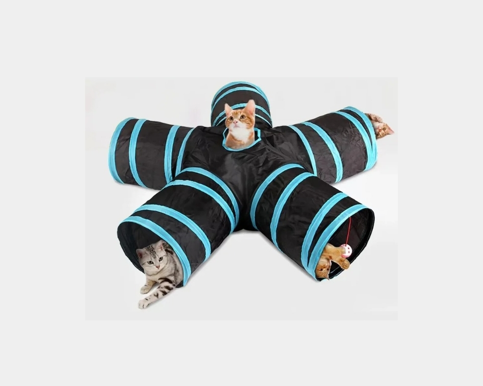 Foldable pets tunnel toy