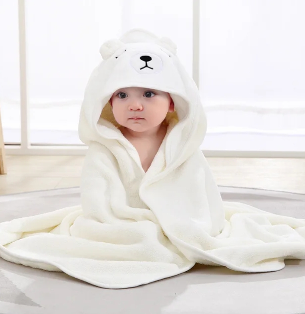 Soft hooded toddlers bath towels