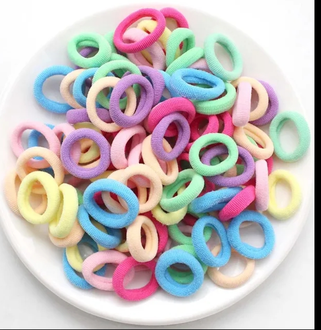 200Pcs / 100 Pcs women girls colorful nylon elastic hair bands