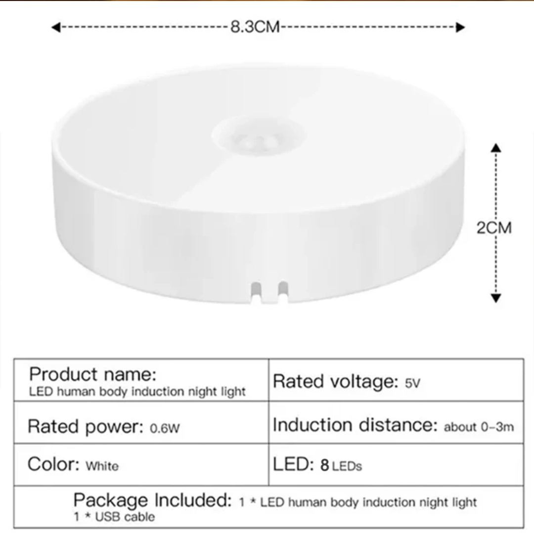 Motion sensor Led night light USB rechargeable