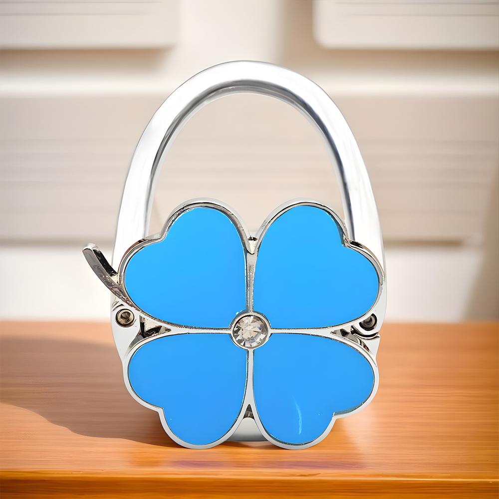 Cute four-leaf Foldable bag holder hook