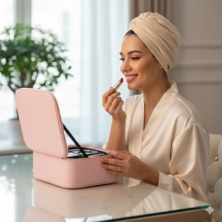 حقيبة مكياج احترافية مع مرآة