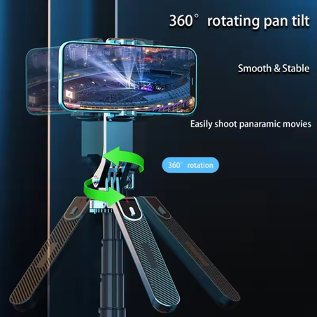 حامل هاتف دوّار 360 درجة بجهاز تحكم عن بُعد – مثالي لتصوير الفيديوهات، التيك توك، المكالمات والاجتماعات