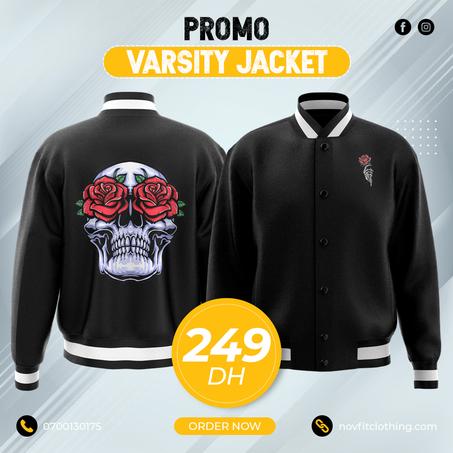 Varsity Jacket SKULL ROSES