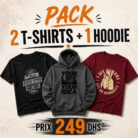 PACK  2 T-SHIRTS + 1 HOODIE
