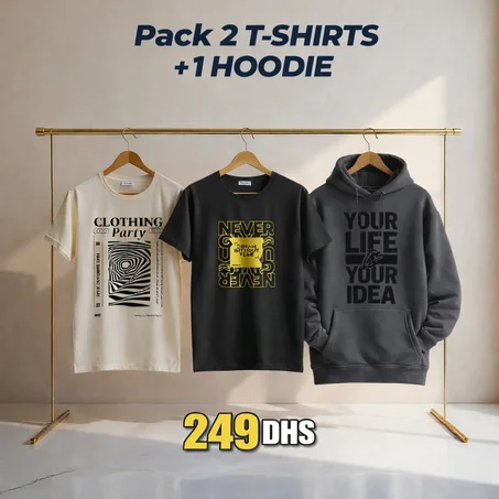 PACK  2 T-SHIRTS + 1 HOODIE