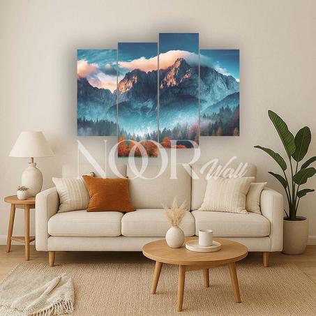 لوحة جدارية طبيعية رباعية