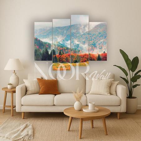 لوحة جدارية طبيعية رباعية